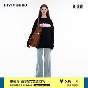 IIIVIVINIKO「JEN UMAN合作系列」多巴胺绣花卫衣女C335001326A