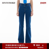 弹力蓝牛仔面料 IIIVIVINIKO夏季 新款 复古百搭长裤 子女