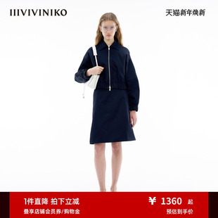 运动简约短款 新款 IIIVIVINIKO春季 拉链外套女 双面缎记忆面料