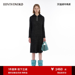 针织连衣裙女M341137649D 小A长款 IIIVIVINIKO 羊绒绵羊毛混纺