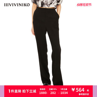 IIIVIVINIKO春夏新品“凉感醋酸”爽滑阔腿长裤子女M220801135E