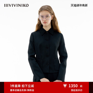 夹克外套女M410312140C 进口面料复古简约时尚 IIIVIVINIKO春季 新款