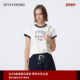 IIIVIVINIKO2026春新款 简约学院风字母印花撞色T恤女M610530367A