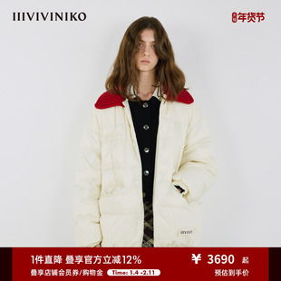 IIIVIVINIKO2025冬新款双面可拆卸针织领鹅绒面包服女M549107101C