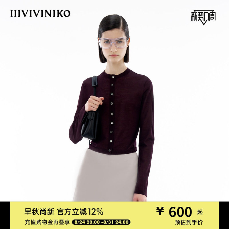 IIIVIVINIKO合体圆领针织开衫图片