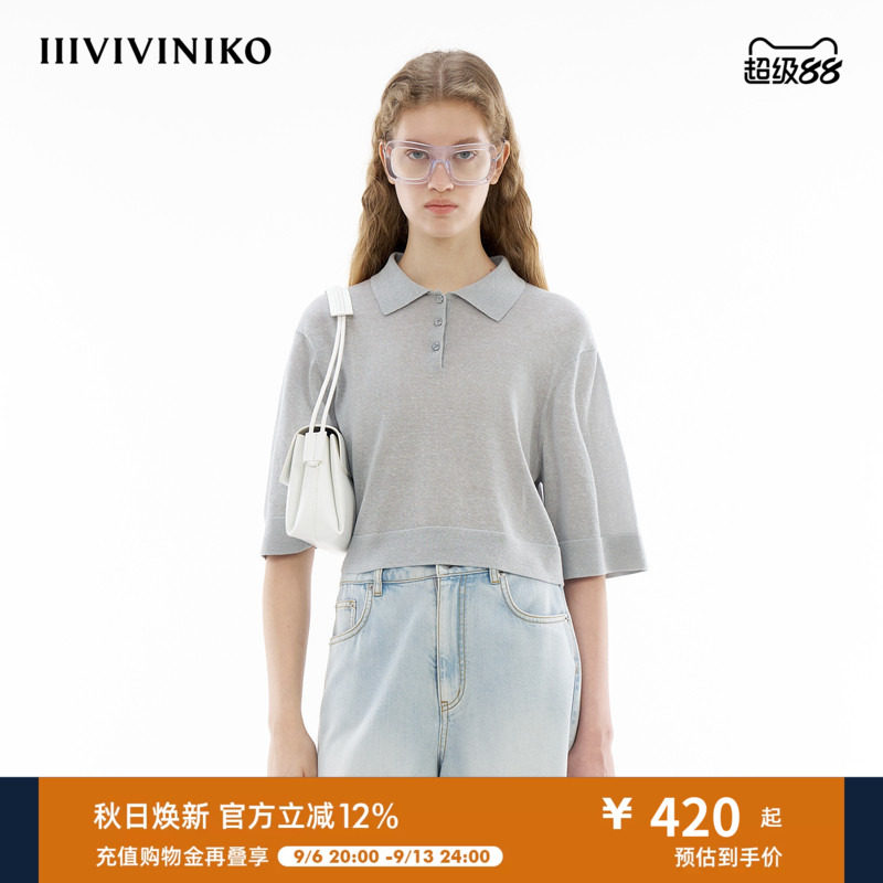 polo领短袖针织衫IIIVIVINIKO图片