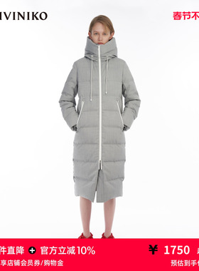 IIIVIVINIKO“90白鸭绒”羊毛混纺覆膜长款羽绒服女M349114128F