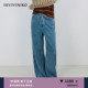 IIIVIVINIKO2025秋新款 女M531802211A 复古抽绳直筒阔腿牛仔裤