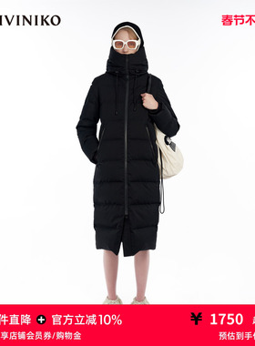 IIIVIVINIKO“90白鸭绒”羊毛混纺覆膜长款羽绒服女M349114128F