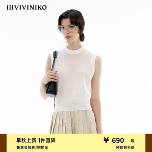 IIIVIVINIKO夏季 针织背心女C421224617E 新款 简约宽松挖肩无袖