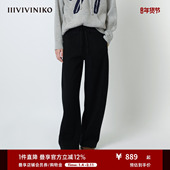 美丽诺羊毛 IIIVIVINIKO2025冬新款 香蕉裤 型羊毛抽绳卫裤 子女