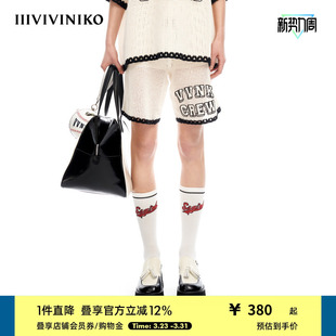 子女M323817626E 宽松休闲钩针百慕大运动短裤 IIIVIVINIKO夏季 新品