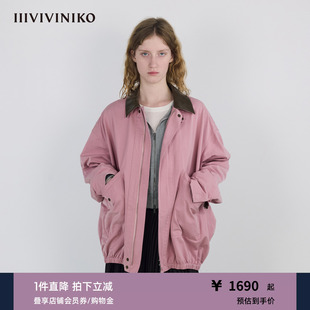 夹克外套女装 R530301151B 休闲撞色翻领工装 IIIVIVINIKO2025秋新款