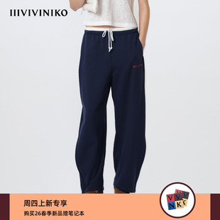 IIIVIVINIKO2026春新款 子女M610817354A 休闲尼龙拼接抽绳卫裤