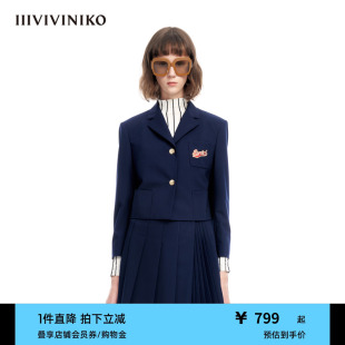 IIIVIVINIKOxSSG联名合作系列学院风短款 气质外套女C322731064C