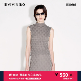 【设计师款 意大利纱线】夏季新款立体格纹针织背心女