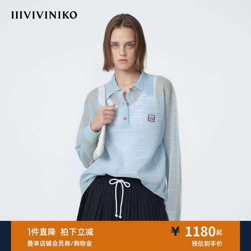 IIIVIVINIKO2026夏季新款微透感条纹Polo衫女M620126642C