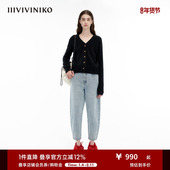 IIIVIVINIKO冬季 女M340238645C 多巴胺V领保暖针织衫 新品 羊绒