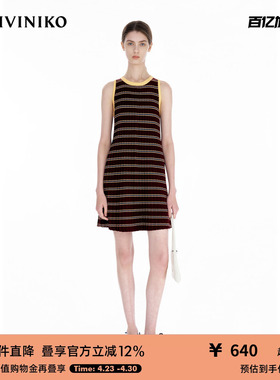 IIIVIVINIKO2025夏新款百褶针织连衣裙女R521104627D
