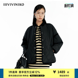 IIIVIVINIKO冬季 通勤圆领落肩绗棉服外套女B441902010C 新款