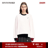 IIIVIVINIKO春夏新品 全棉毛圈布拼色宽松休闲卫衣女M315001344A