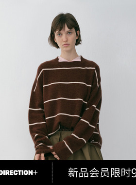 NO DIRECTION+ 休闲学院风圆领条纹针织衫N610104607A