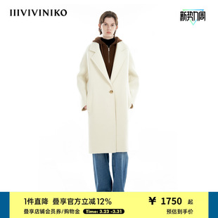 IIIVIVINIKO 美拉德毛呢大衣外套女M349022053E 100支绵羊毛