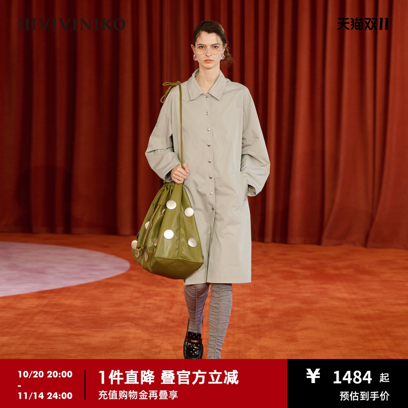 IIIVIVINIKO长袖工装风衣