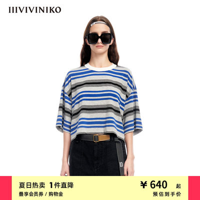 夏季T恤IIIVIVINIKO条纹