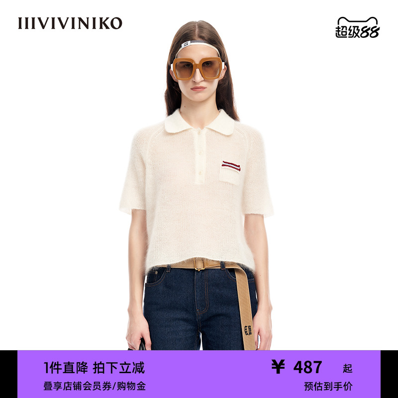 IIIVIVINIKO薄款短袖针织衫