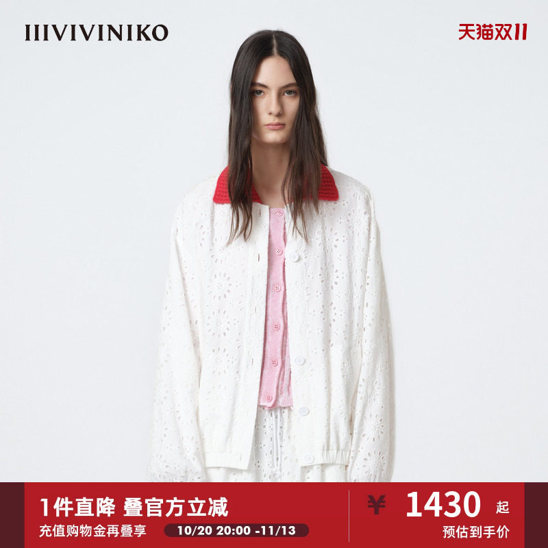 IIIVIVINIKO2026春新款复古镂空立体刺绣夹克外套女M610309115B