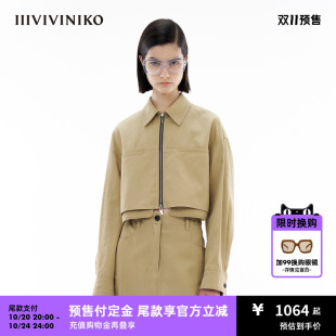 简约短箱型时尚 新款 IIIVIVINIKO春季 夹克外套女 李兰迪同款