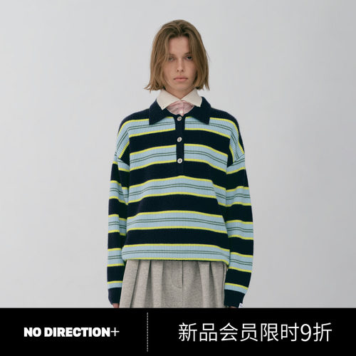 NO DIRECTION+2026冬艺术学院风长款羊毛条纹Polo衫N640155662D41 - 封面