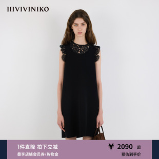 IIIVIVINIKO2025秋新款 蕾丝A字连衣裙女M530608173B 浪漫两件式