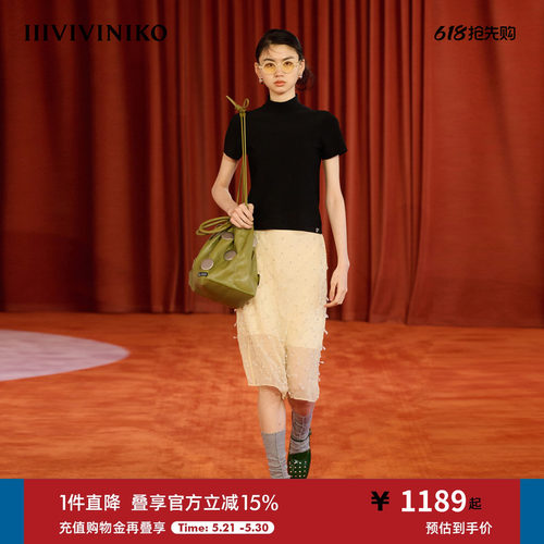半高领针织短袖T恤IIIVIVINIKO