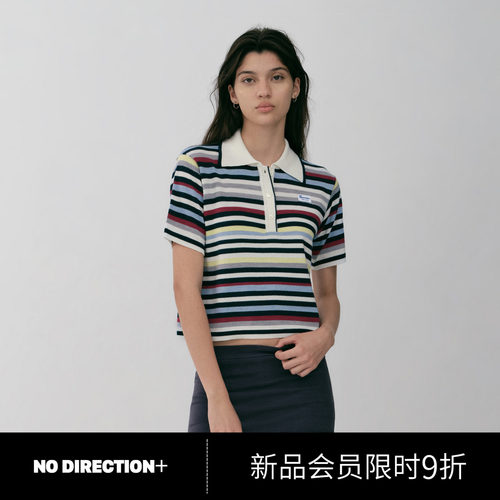 NODIRECTION+羊毛条纹Polo针织