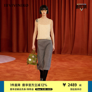 圆领无袖 IIIVIVINIKO秋新款 手工钉珠 背心上衣女 秀场同款