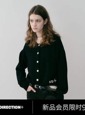 NO DIRECTION+ 手工刺绣字母圆领开衫N540210651C