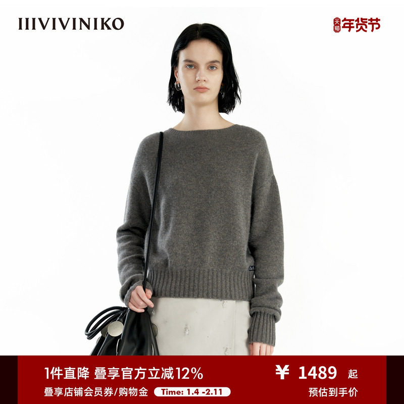 【100%山羊绒】IIIVIVINIKO冬季新款短款针织打底套头衫女,女装/女士精品,羊绒衫,淘宝优惠券,粉丝福利购,淘宝优惠卷