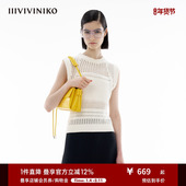 百搭镂空插肩袖 IIIVIVINIKO夏季 新款 针织背心女M421210626D