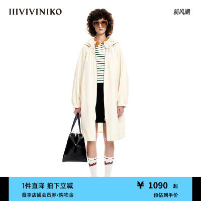 IIIVIVINIKO长款连帽风衣