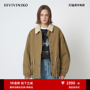 IIIVIVINIKO2025秋新款 夹克女R530302150B 宽松落肩廓形撞色领工装