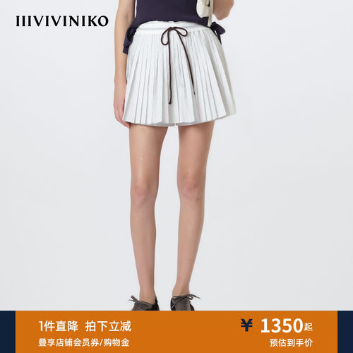 IIIVIVINIKO2026夏季新款运动感抽绳百褶裙裤子女M620827114C