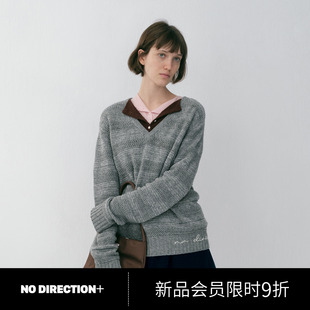 N610101616A 优雅镂空肌理感V领羊绒衫 DIRECTION
