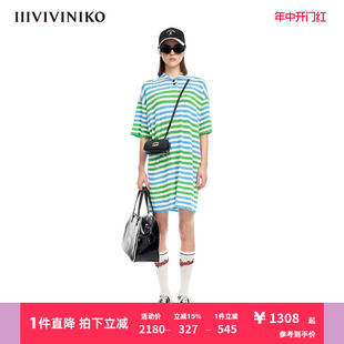 多巴胺Polo领针织长款 连衣裙女M321119606E 新品 IIIVIVINIKO夏季