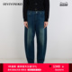 IIIVIVINIKO2025冬新款 子女M541822219D 复古时髦水洗锥形牛仔裤