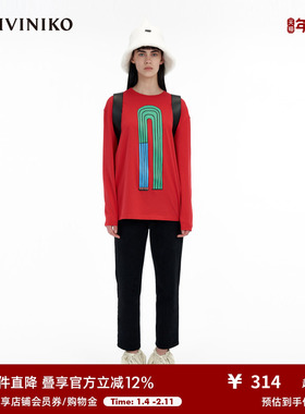 IIIVIVINIKO「JEN UMAN合作系列」多巴胺绣花T恤女C330509335A