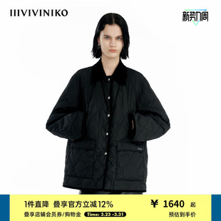 翻领绗棉服外套女B441906010C 复古插肩袖 IIIVIVINIKO冬季 新款