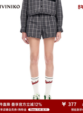 IIIVIVINIKO“意大利LIMONTA色织”格纹运动短裤子女M310817126B