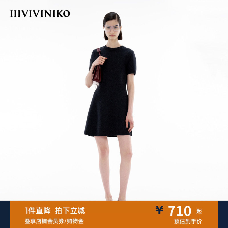 针织小A连衣裙IIIVIVINIKO图片
